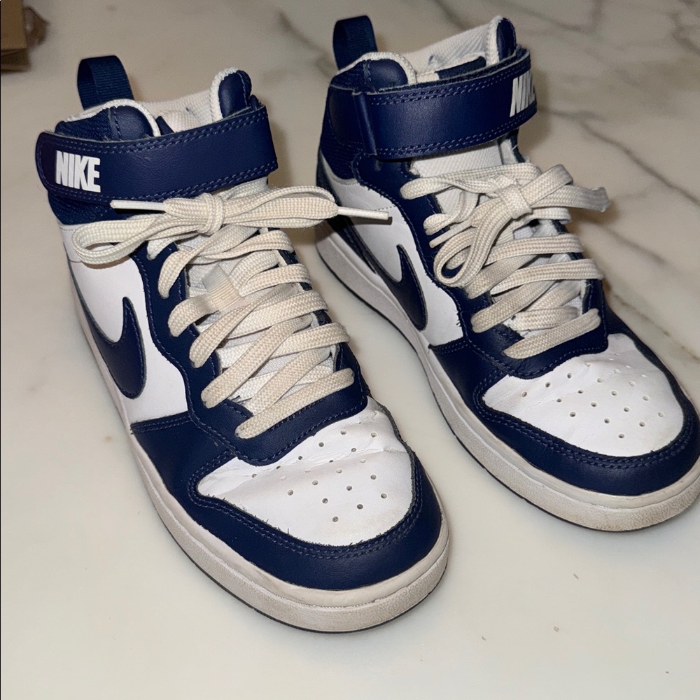Nike Court Borough Mid 2 (GS) White Blue CD7782 107 Size 4.5/Women's Size 6.5